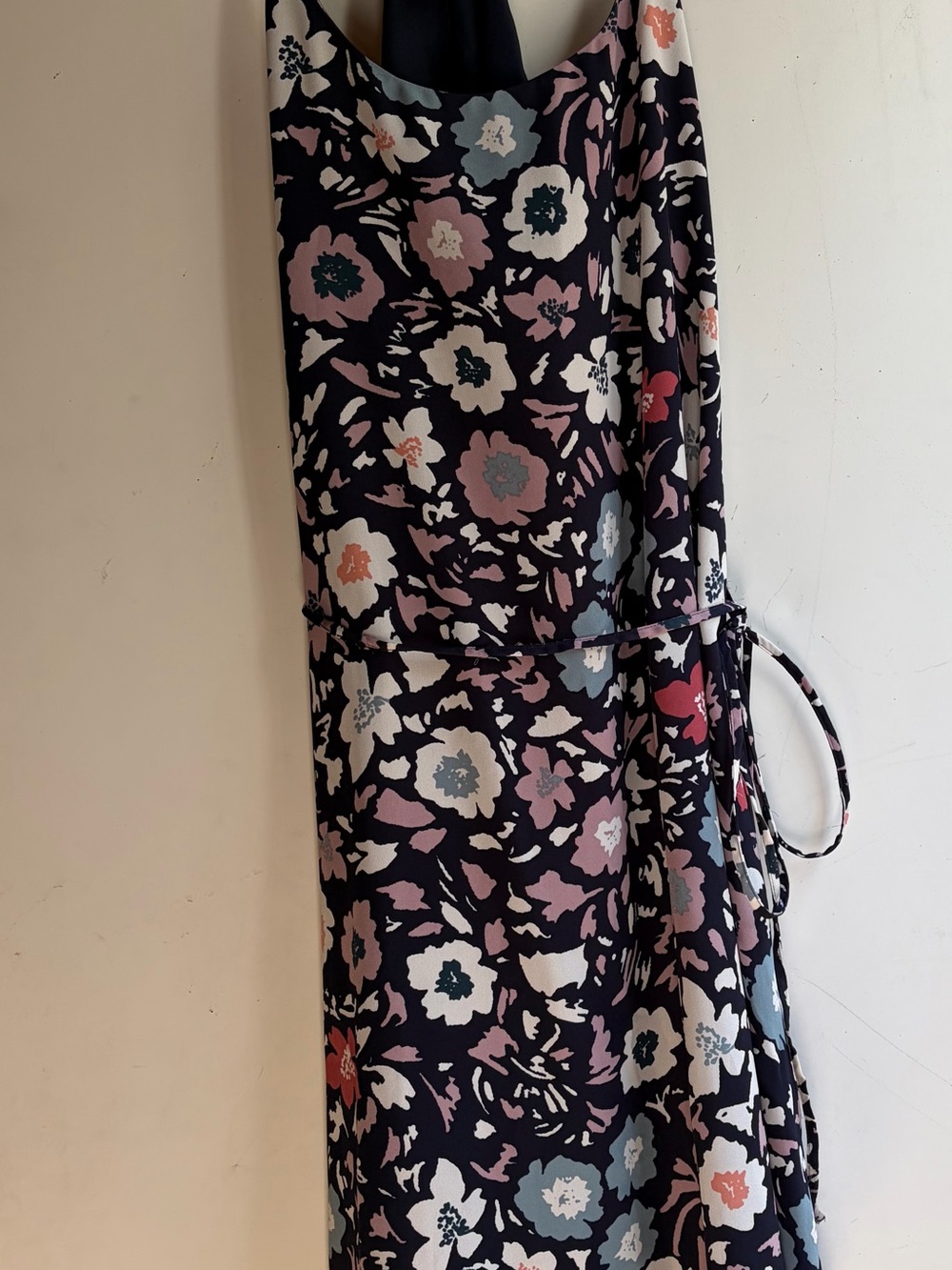 LOFT navy blue floral dress w/Pink, White & Blue Blooms